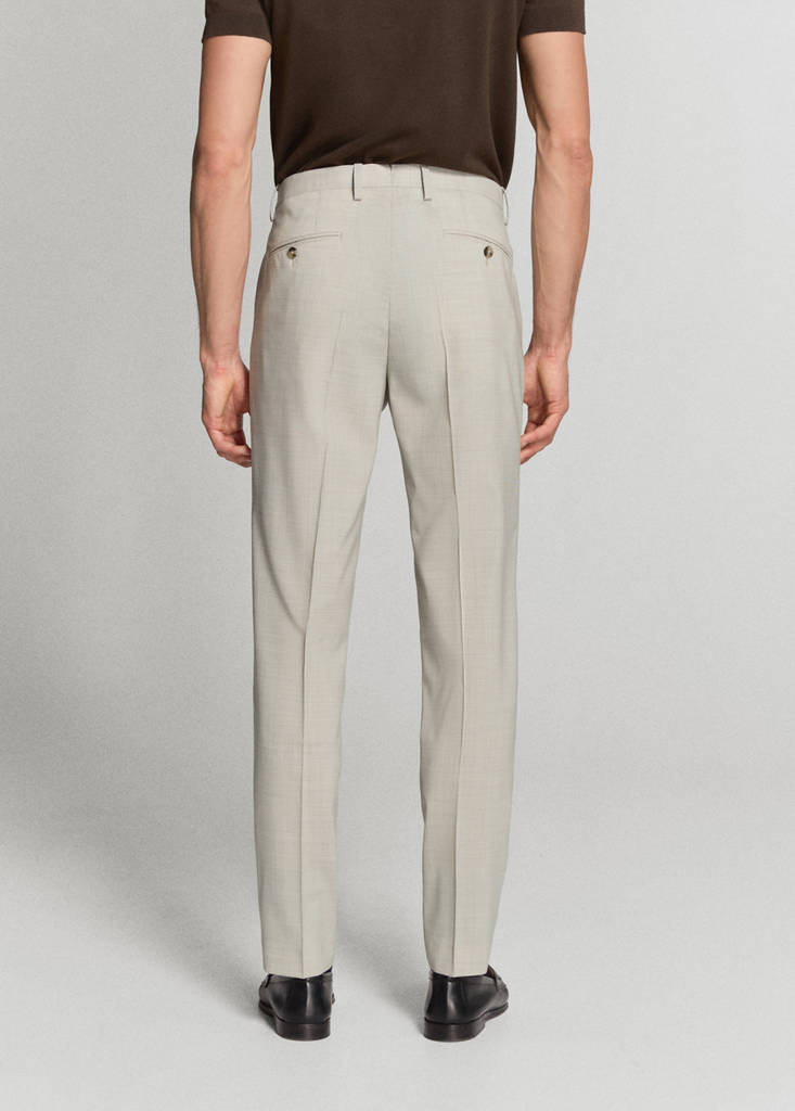 Turin 100% wool suit trousers — Beige