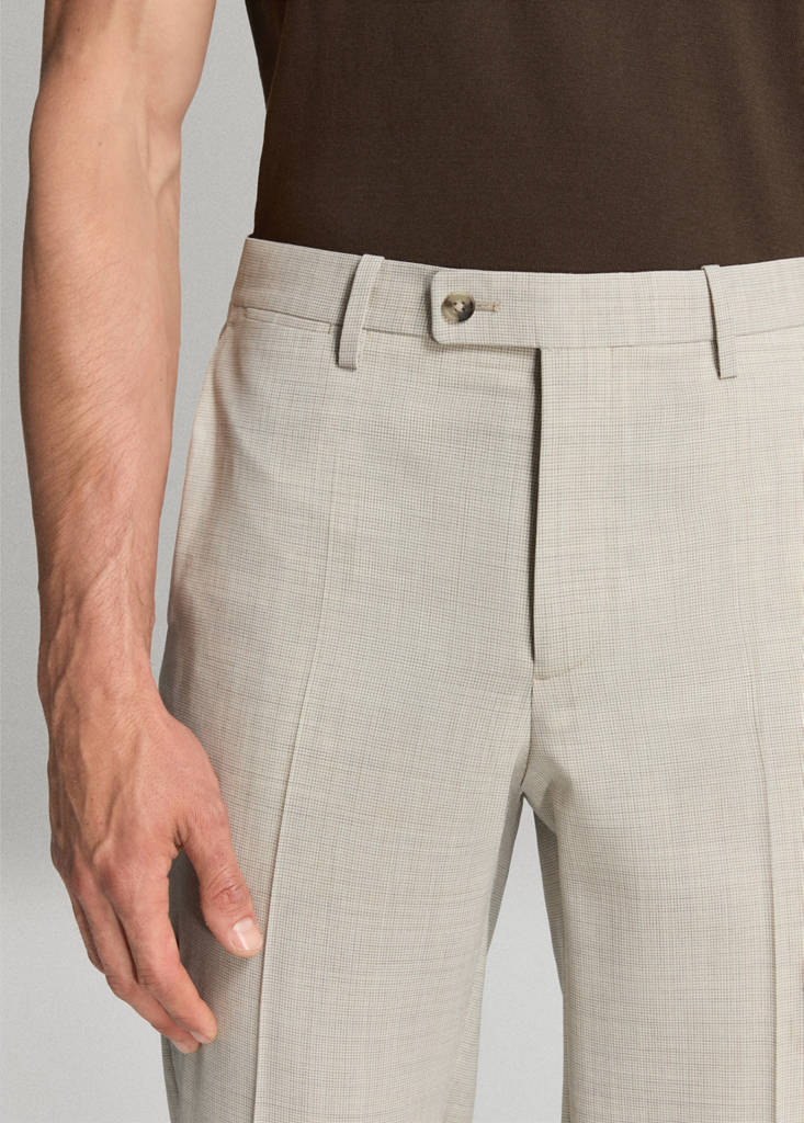 Turin 100% wool suit trousers — Beige