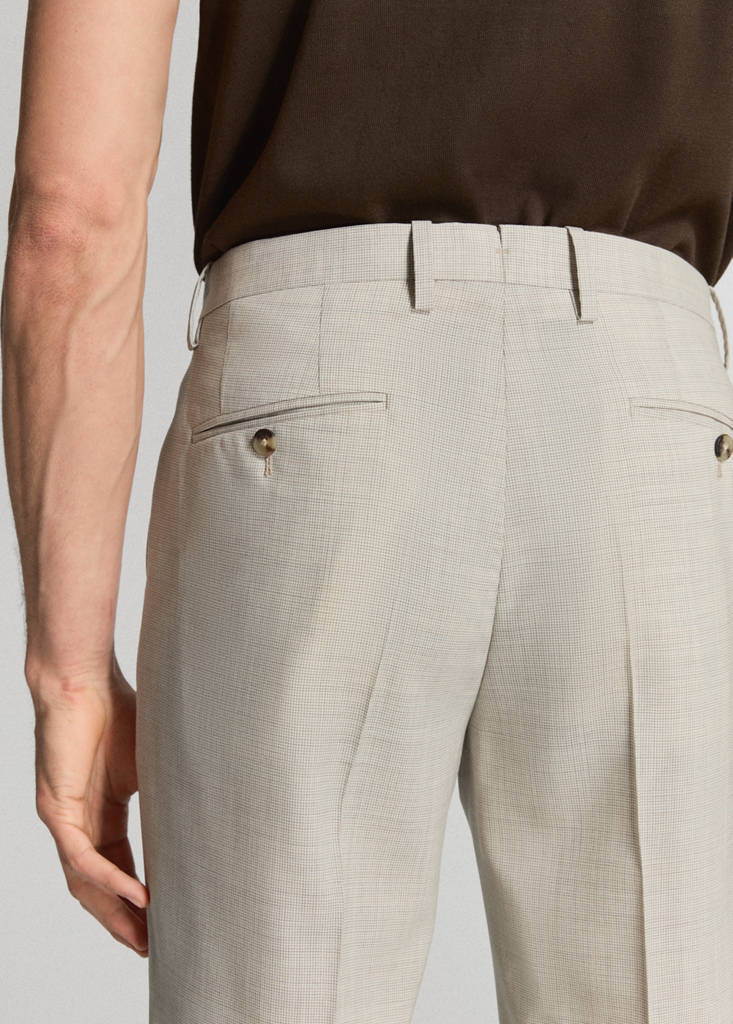 Turin 100% wool suit trousers — Beige