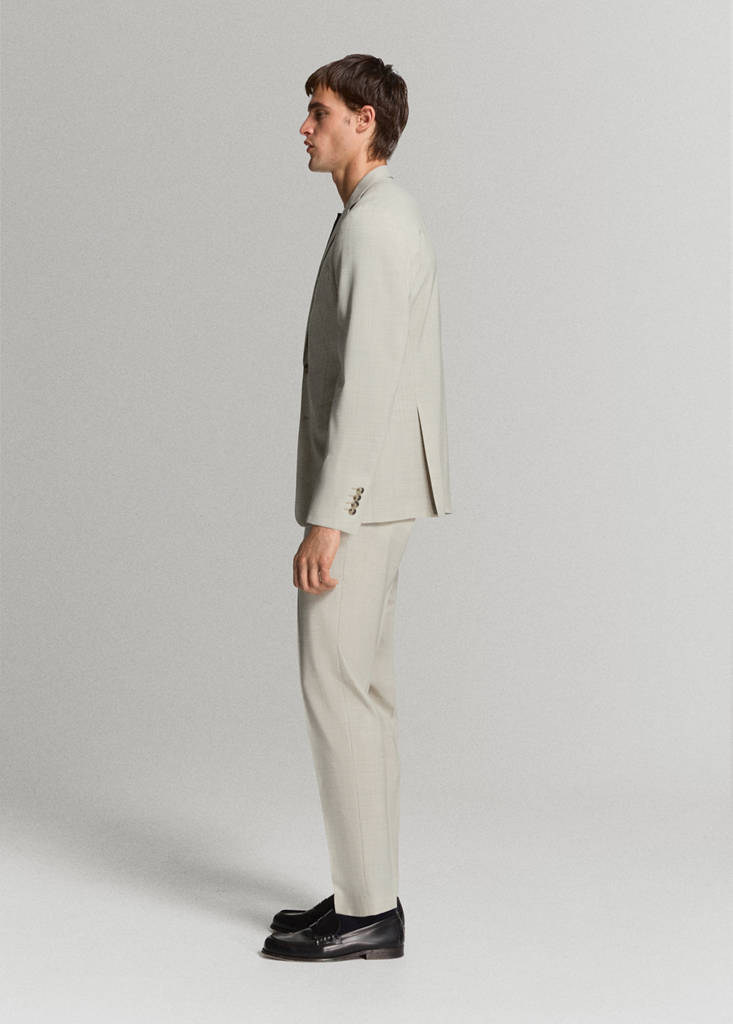 Turin 100% wool suit trousers — Beige