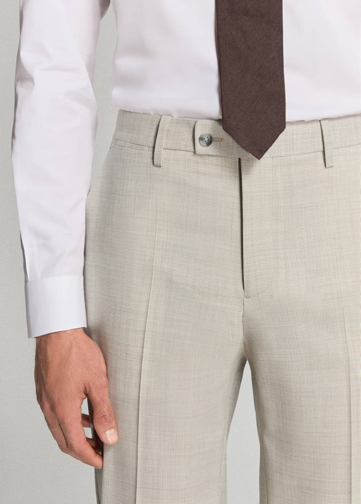 Turin 100% wool suit trousers — Beige