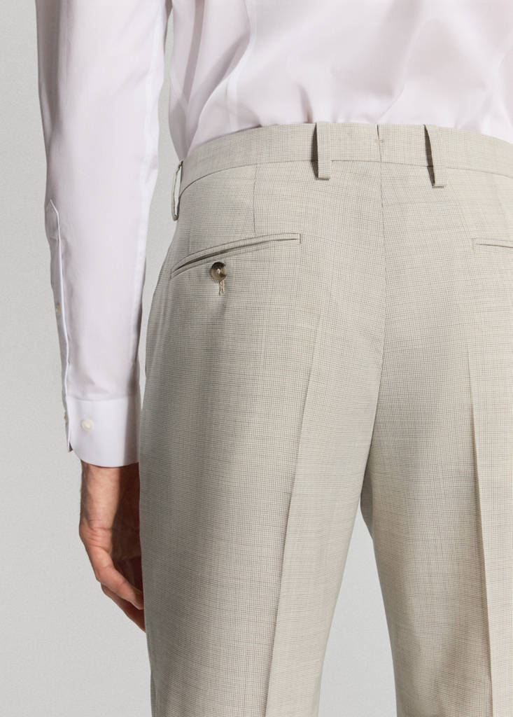 Turin 100% wool suit trousers — Beige