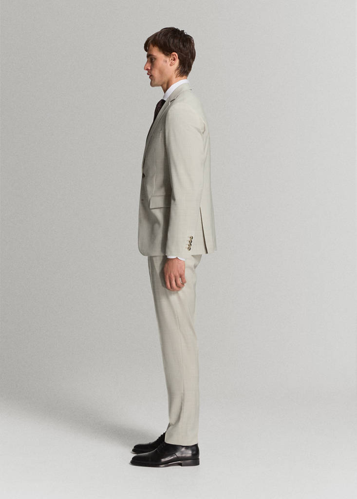 Turin 100% wool suit trousers — Beige