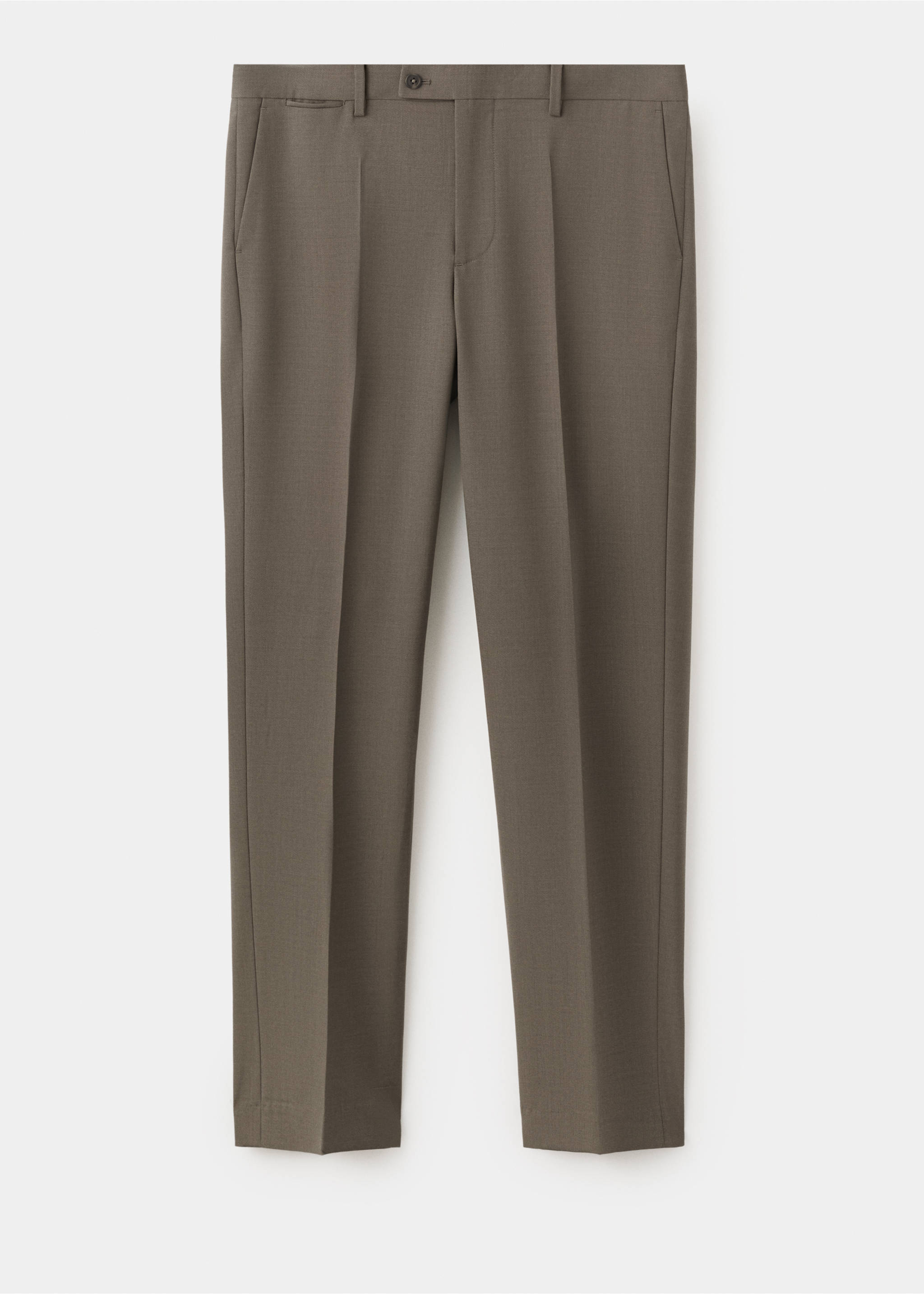 Turin 100% wool suit trousers - Article without model, Medium Brown. Ref: 37021420-00.