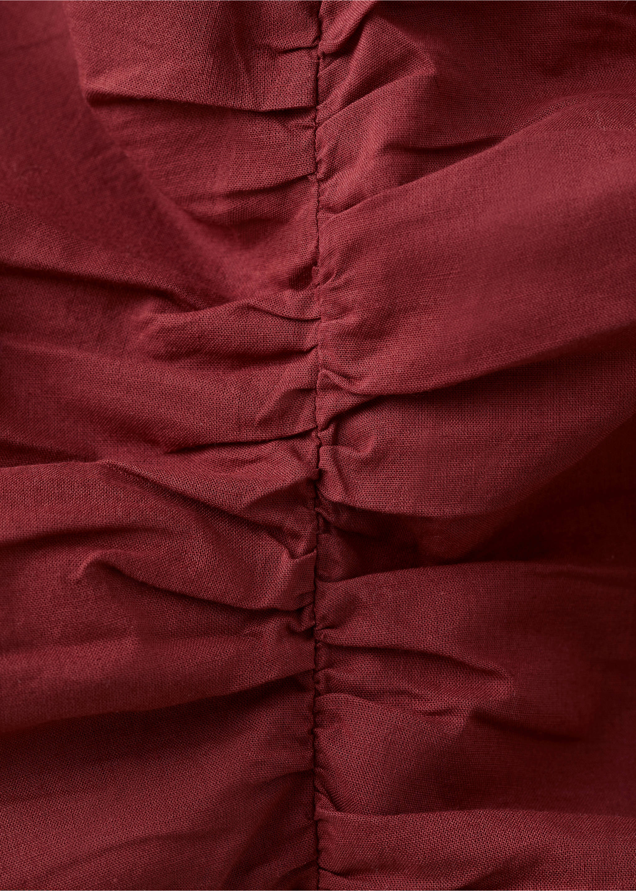 Ruched cotton top - Details of the article 8, Burnt Orange. Ref: 37021421-00.