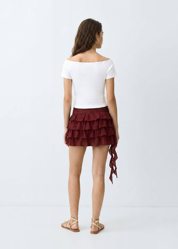 Ruffled short skirt — Burnt Orange