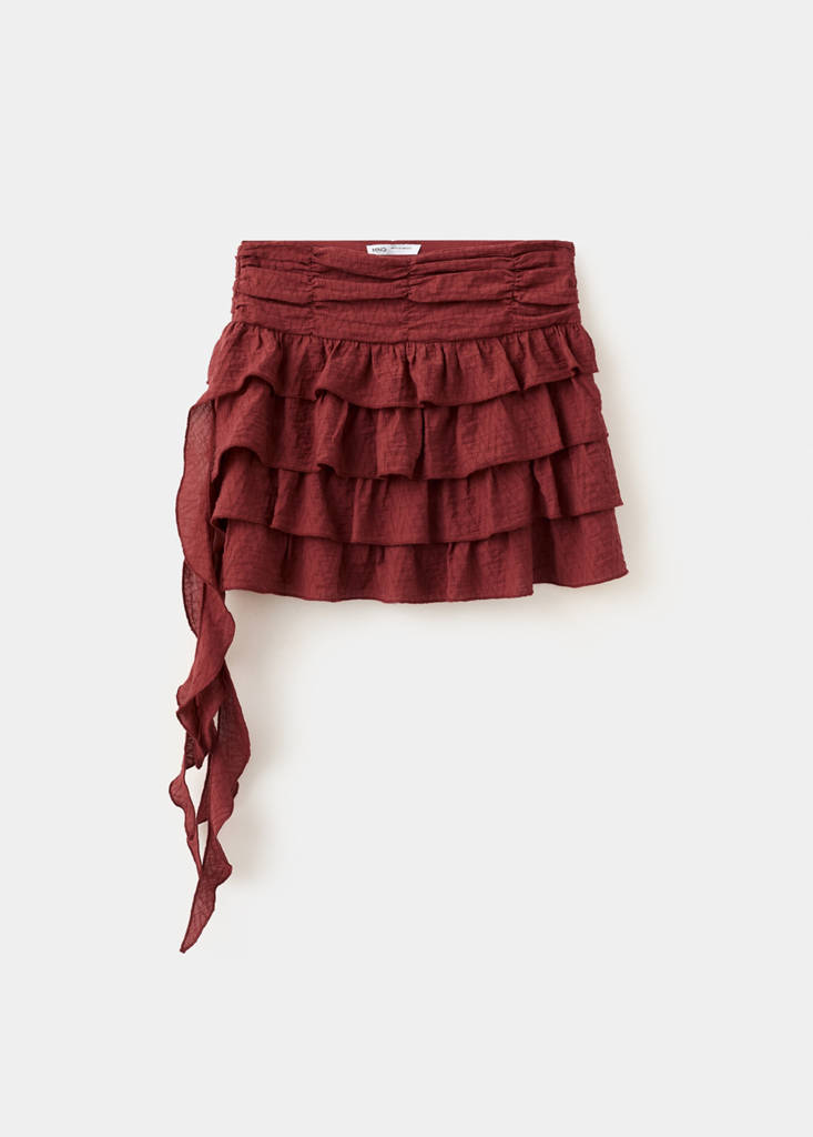 Ruffled short skirt — Burnt Orange