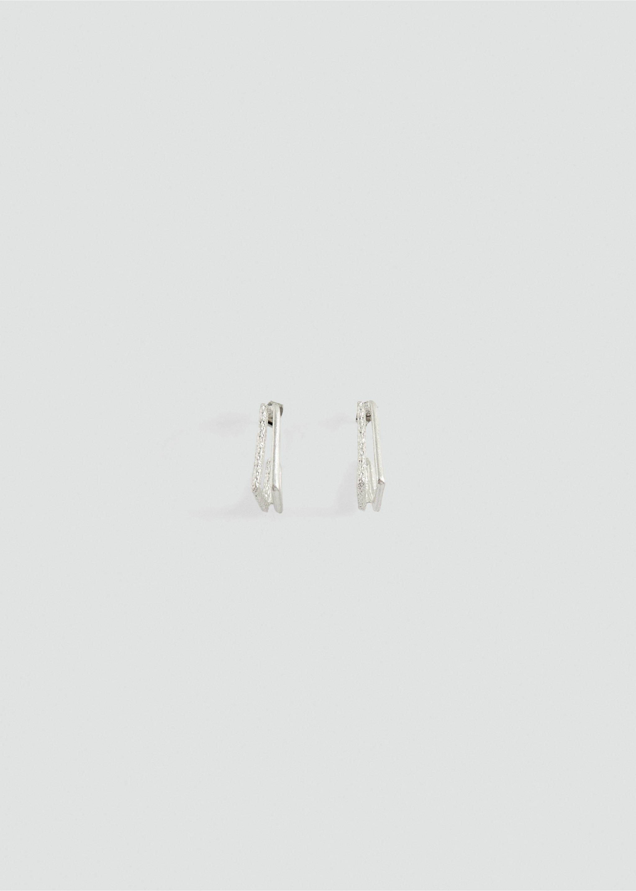 Textured square earrings - Article without model, Silver. Ref: 37021424-00.