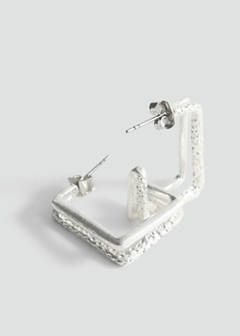 Textured square earrings — Silver 2