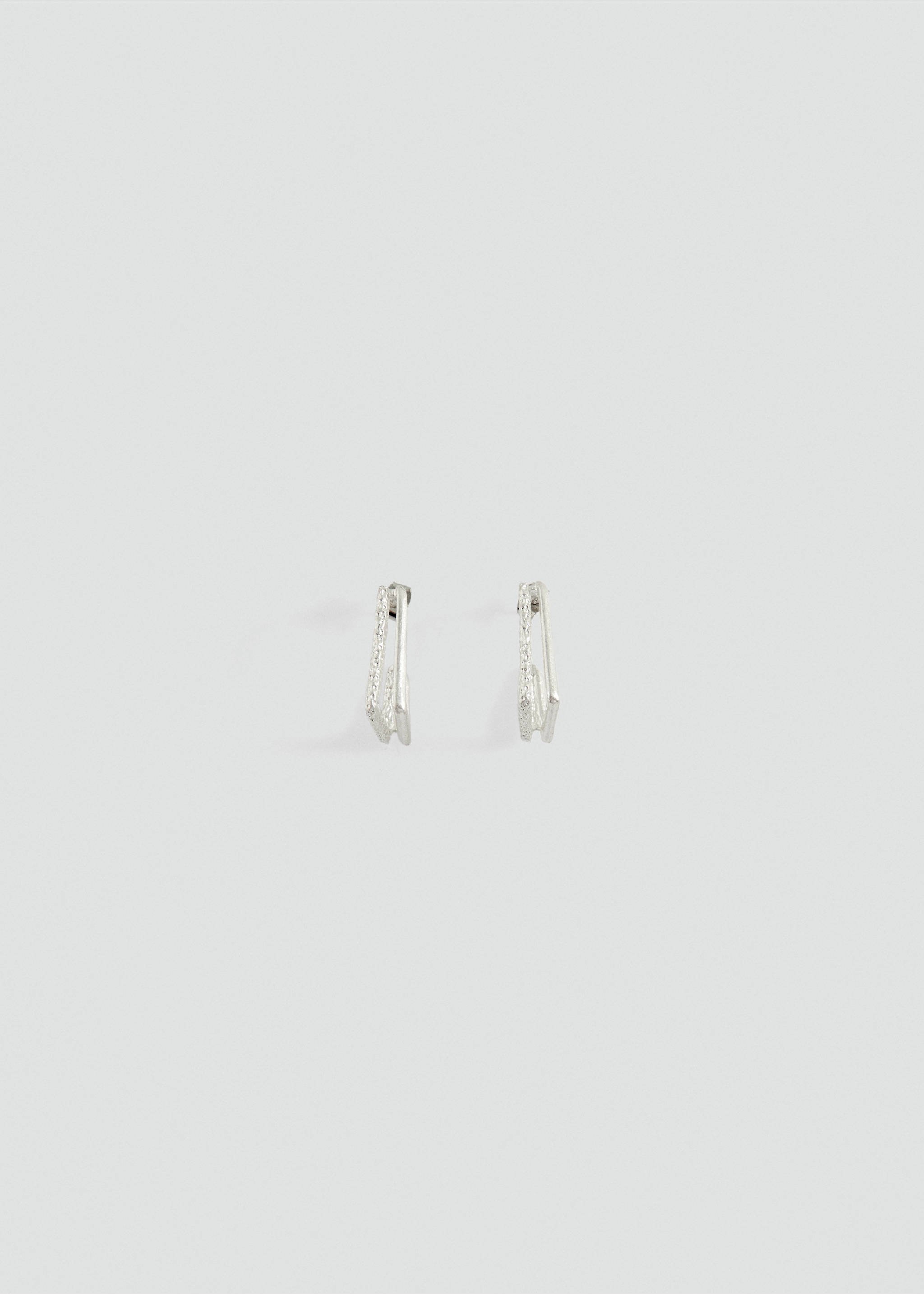 Textured square earrings - Товар без моделі, Срібний. Ref: 37021424-00.