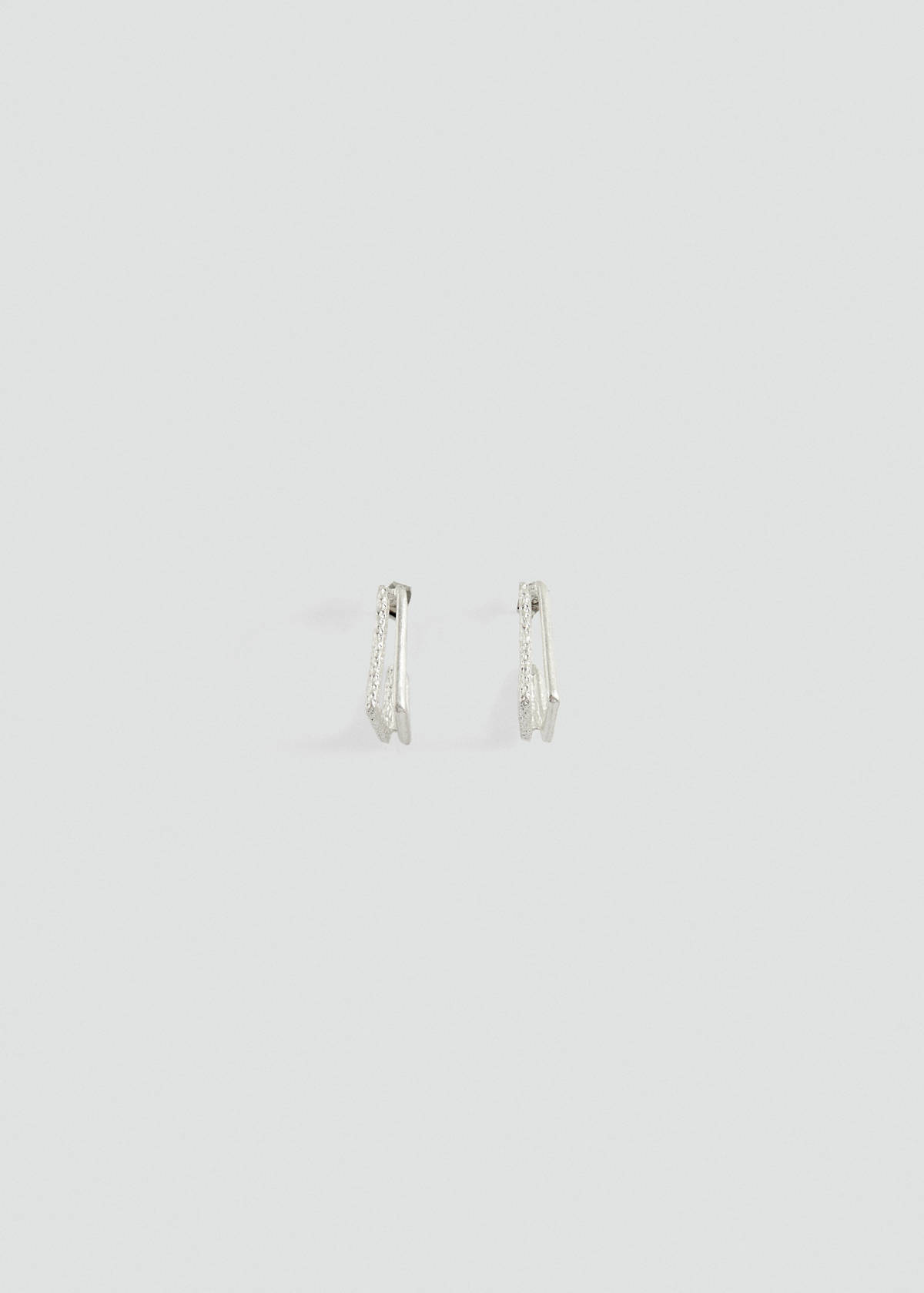 Textured square earrings — Silver