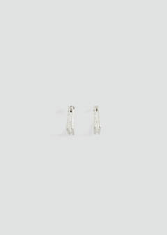 Textured square earrings — Silver 1