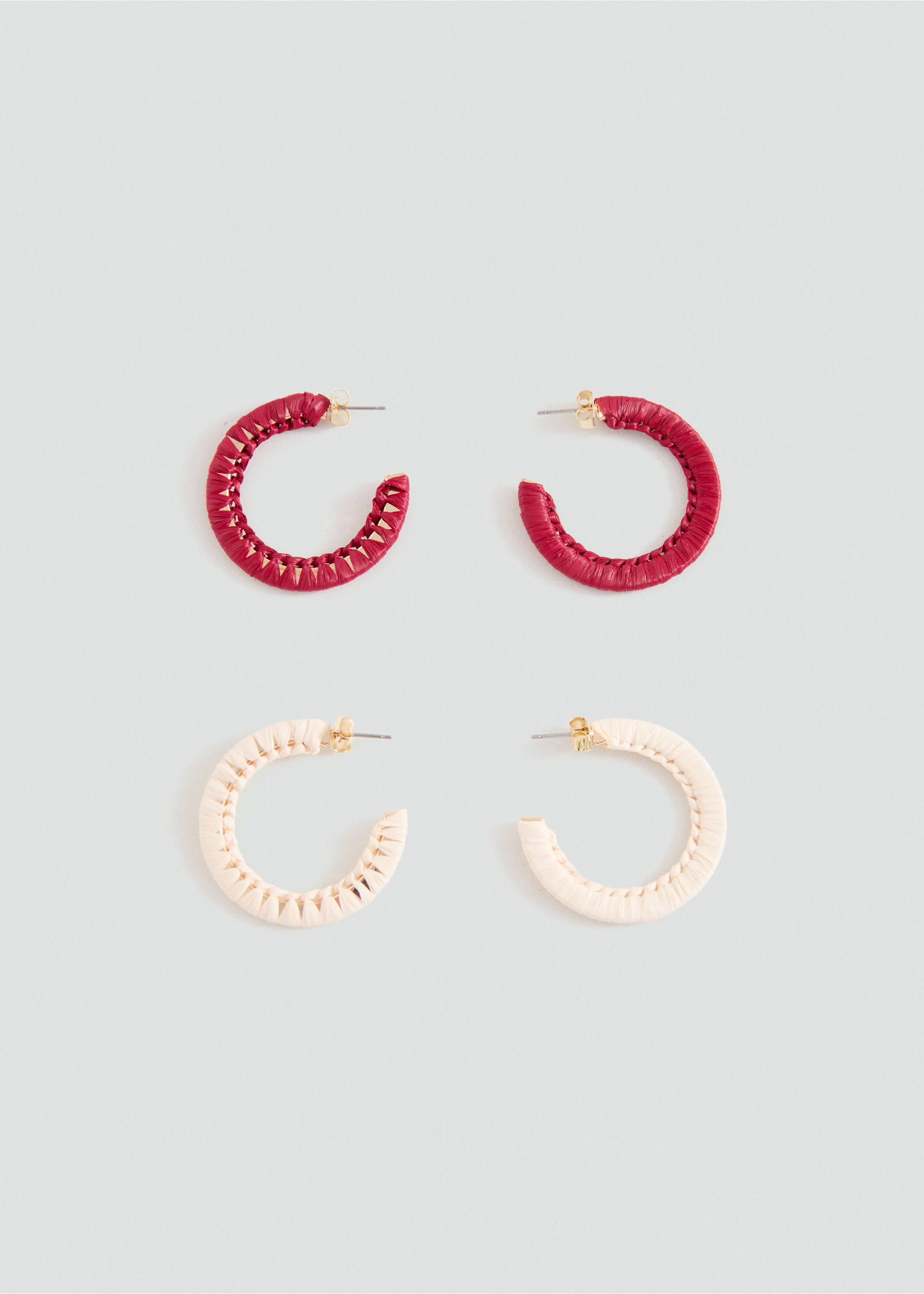 Pack of 2 mixed earrings - Article without model, Red. Ref: 37021425-00.