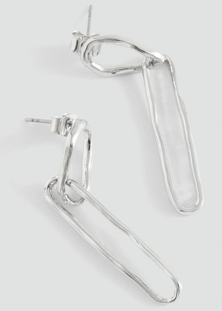 Intertwined long earrings — Silver