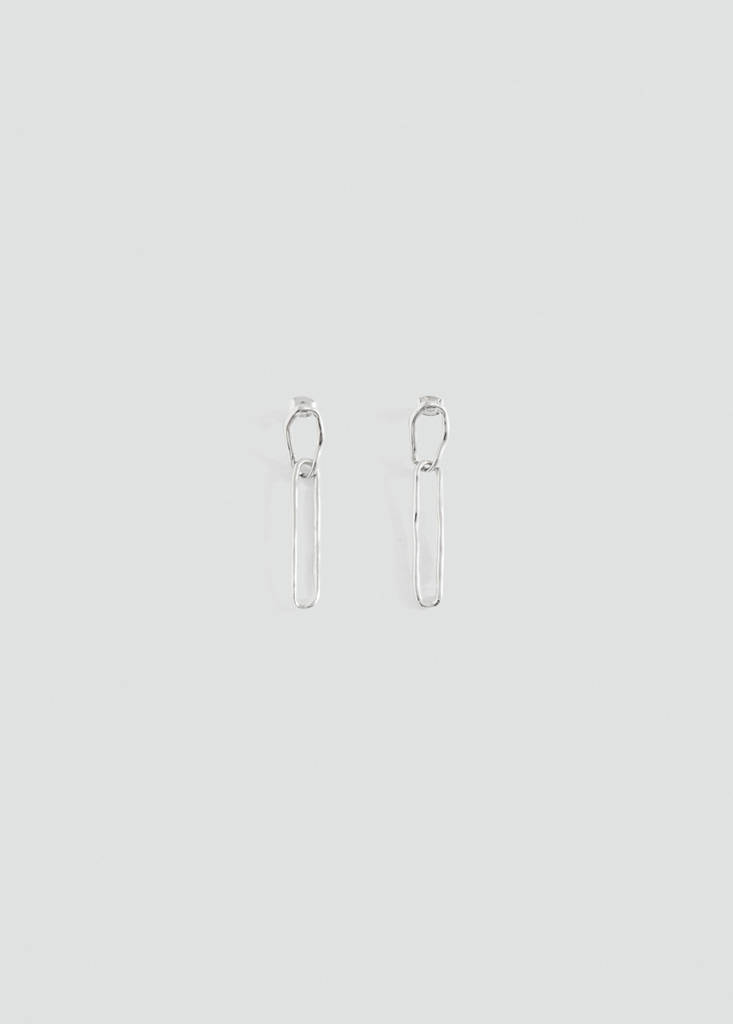 Intertwined long earrings — Silver