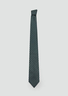 Printed silk tie — Khaki 1