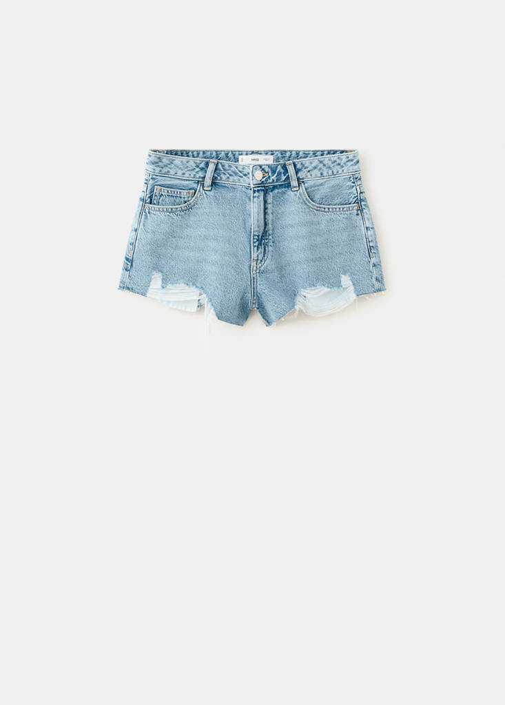Frayed detail shorts — Medium Blue