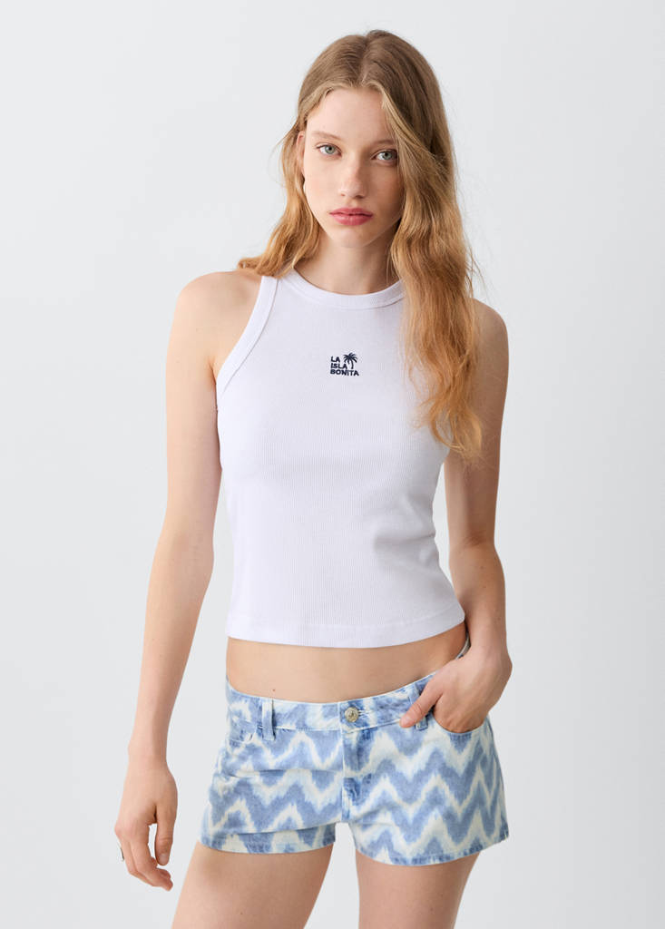 Micro fit low waist shorts — Sky Blue