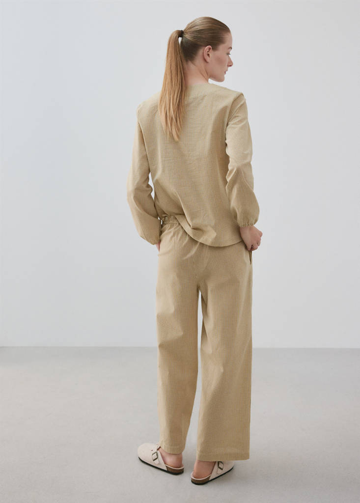 Gingham-check two-piece pyjamas — Ochre