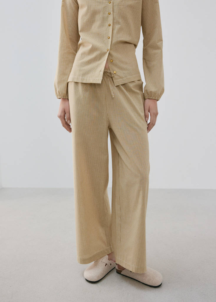 Gingham-check two-piece pyjamas — Ochre