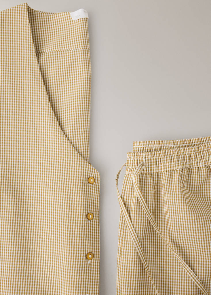 Gingham-check two-piece pyjamas — Ochre