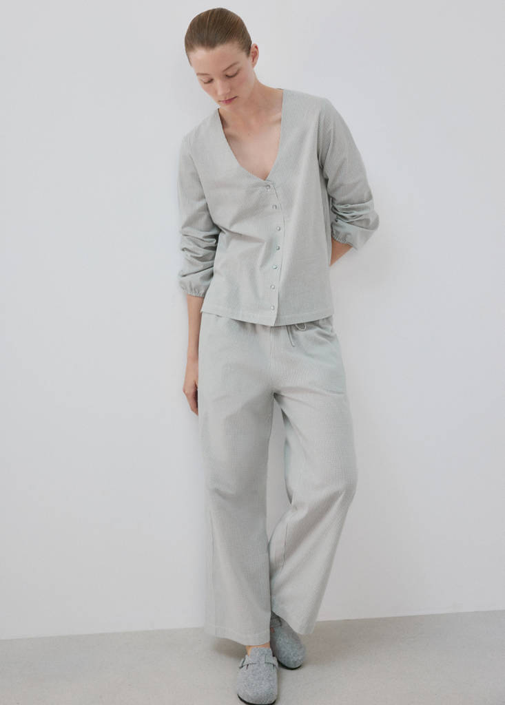 Gingham-check two-piece pyjamas — Grey