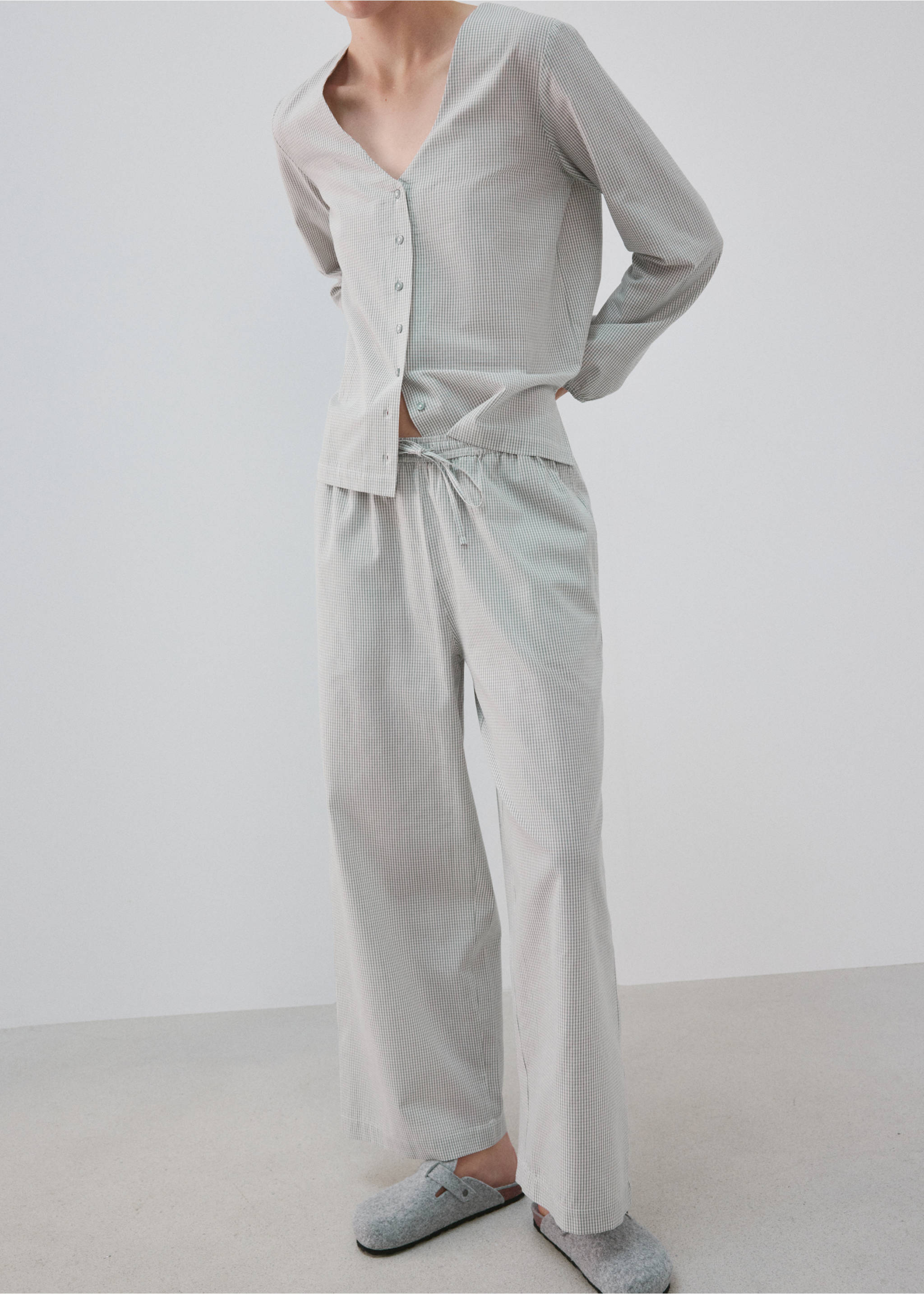 Pyjama deux pièces vichy - Détail de l'article 3, Gris. Ref: 37021434-00.