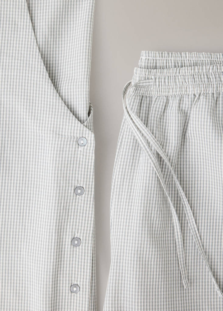 Gingham-check two-piece pyjamas — Grey