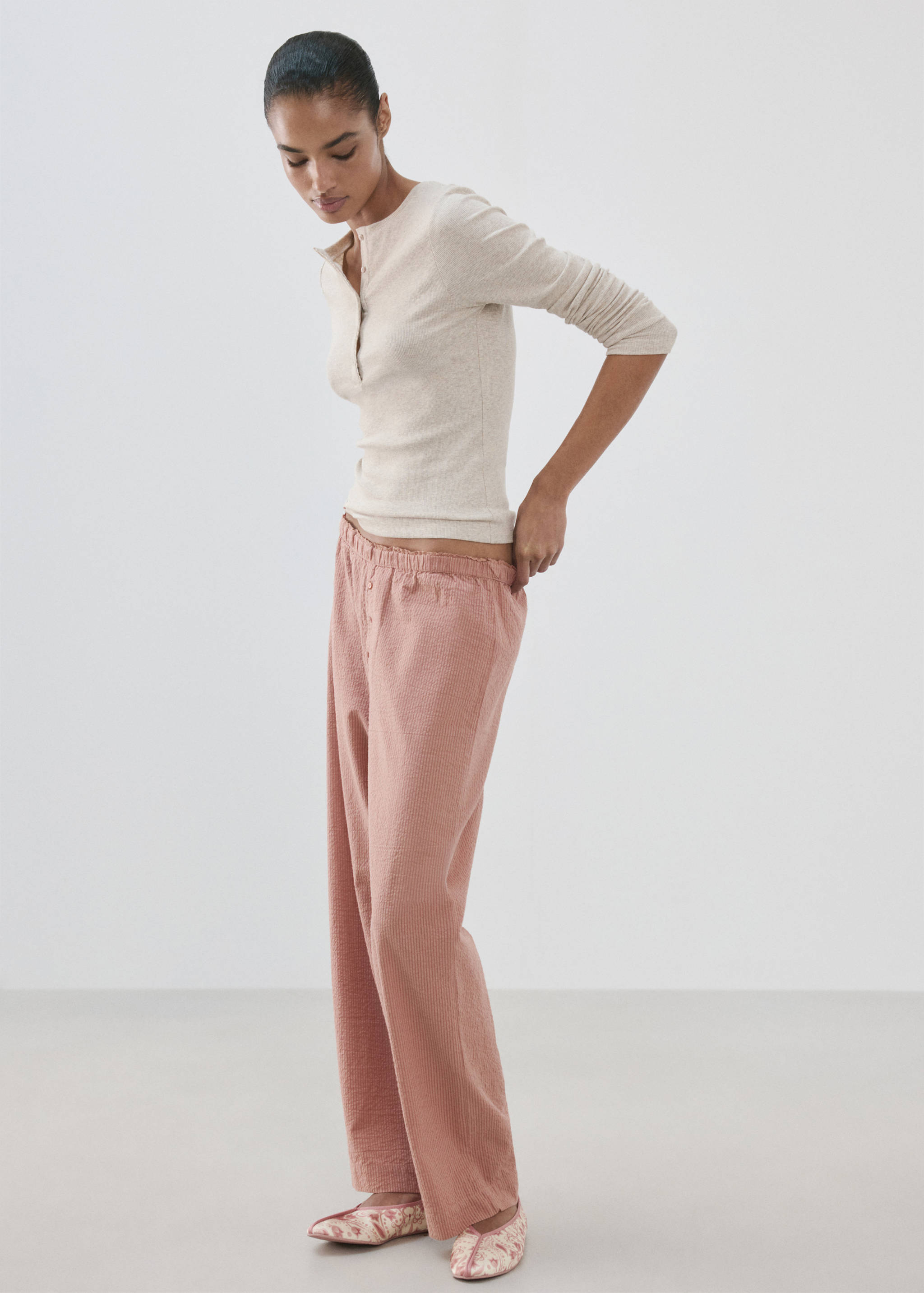 Pyjama deux pièces rayures seersucker - Plan général