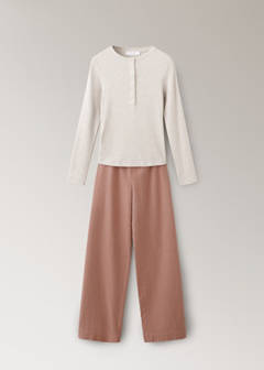 Seersucker striped two-piece pyjamas — Pink 6