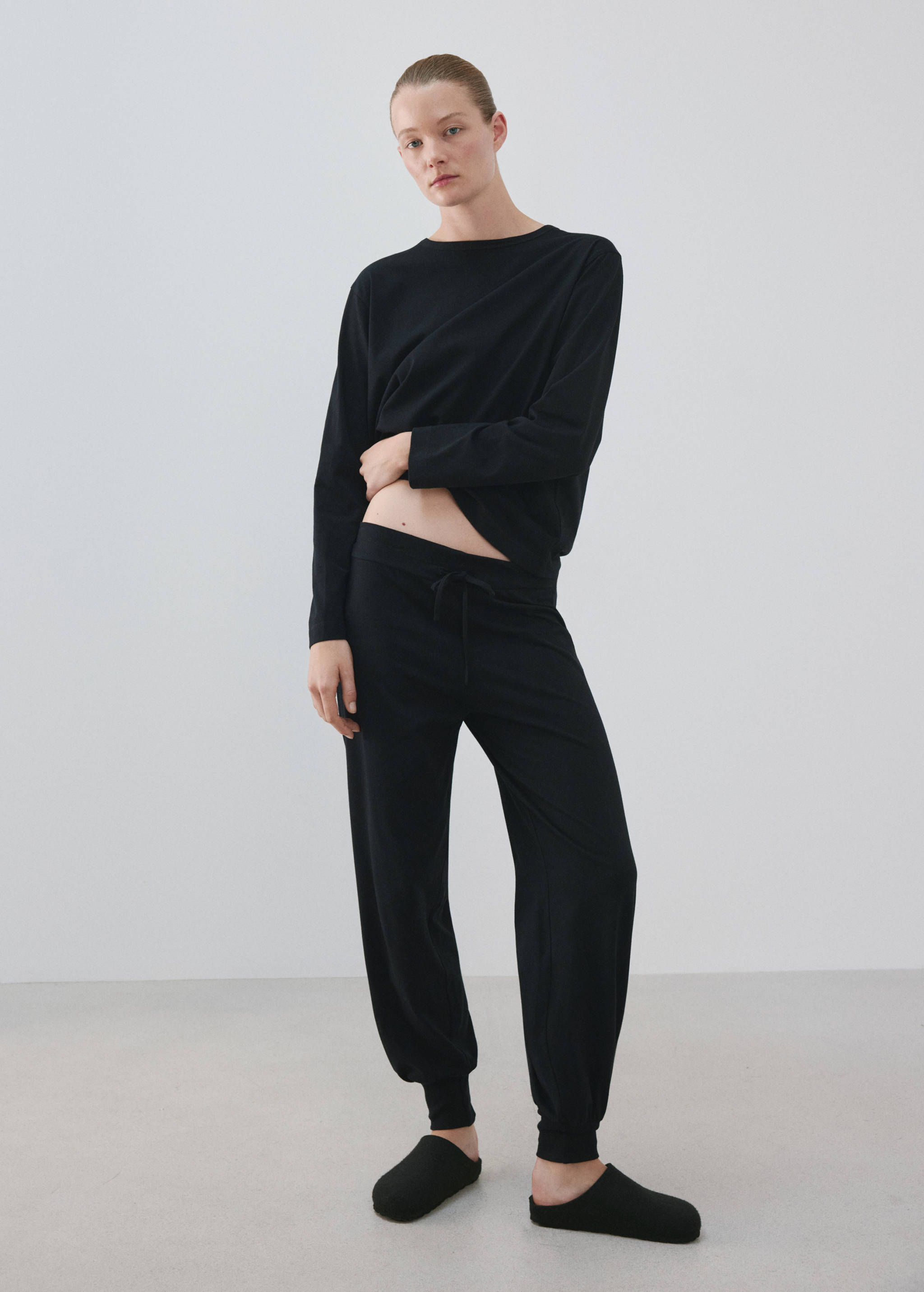 Pyjama deux pièces coton uni - Plan général