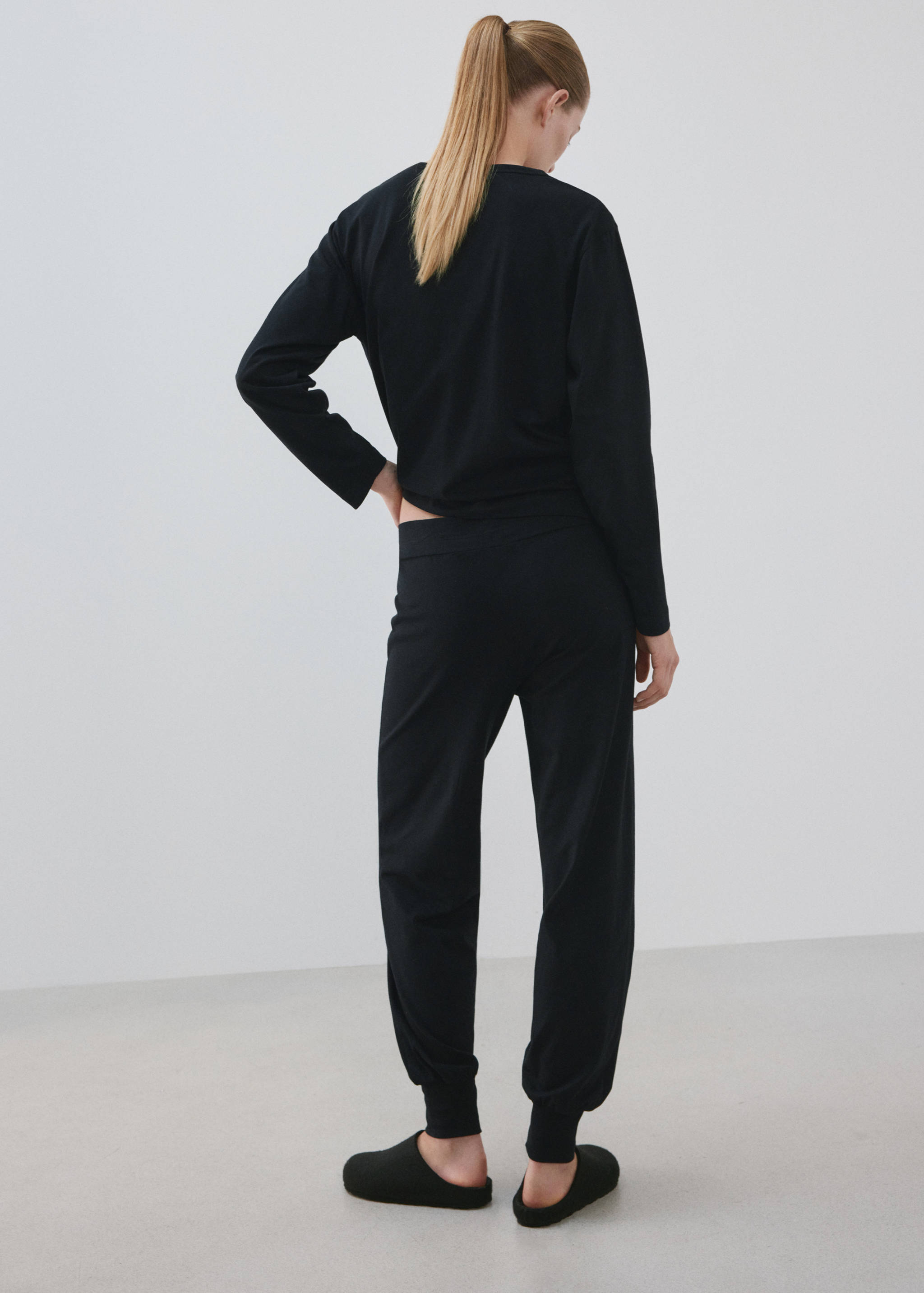 Pyjama deux pièces coton uni - Verso de l’article
