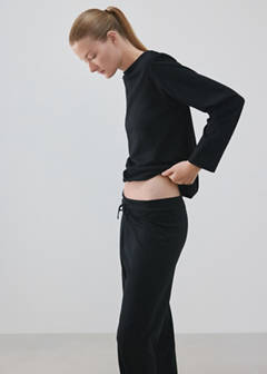 Two-piece plain cotton pyjamas — Black 4