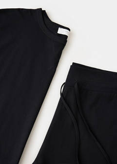 Two-piece plain cotton pyjamas — Black 8