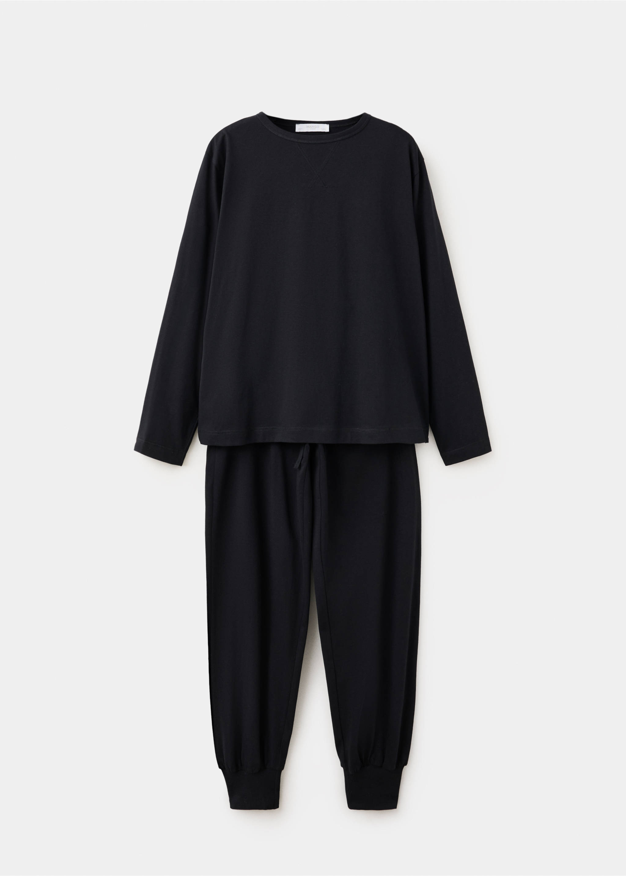 Pyjama deux pièces coton uni - Article sans modèle, Noir. Ref: 37021436-00.