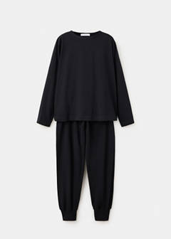 Two-piece plain cotton pyjamas — Black 6