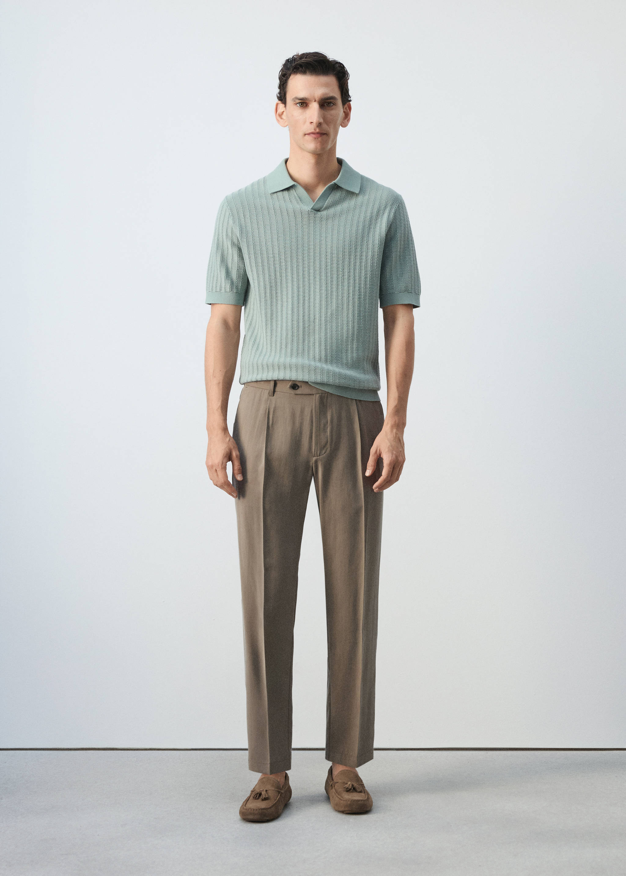Polo en maille structurée 100 % coton - Plan général