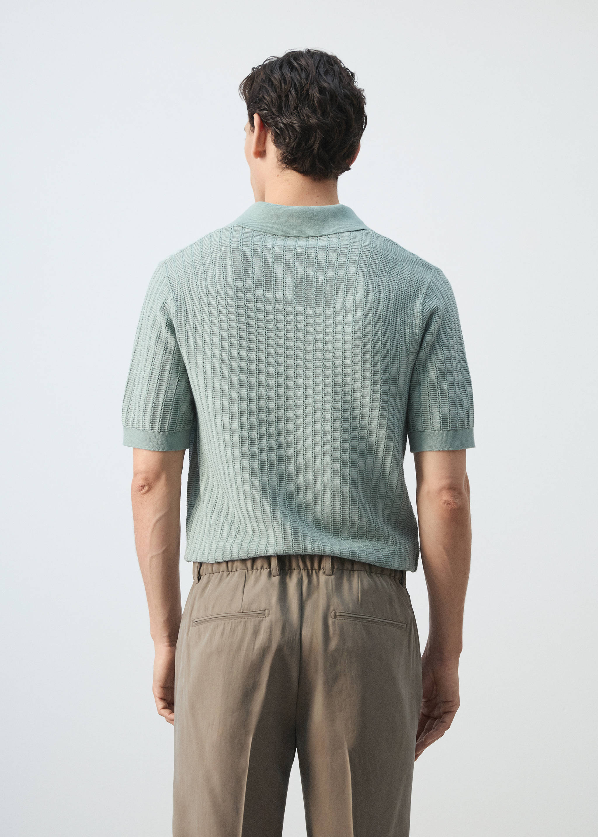 Polo en maille structurée 100 % coton - Verso de l’article