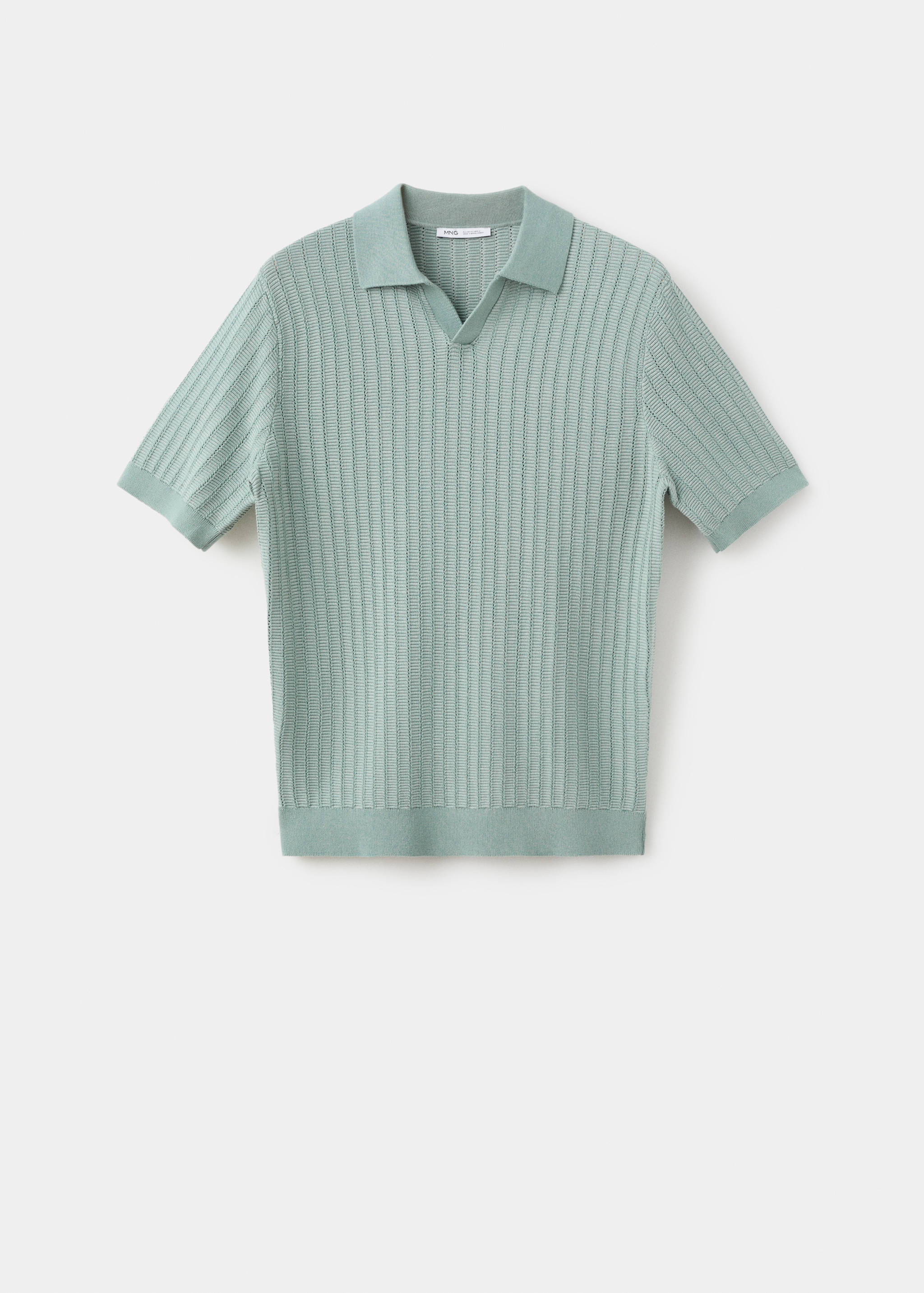 Structured knit polo shirt 100% cotton - Article without model