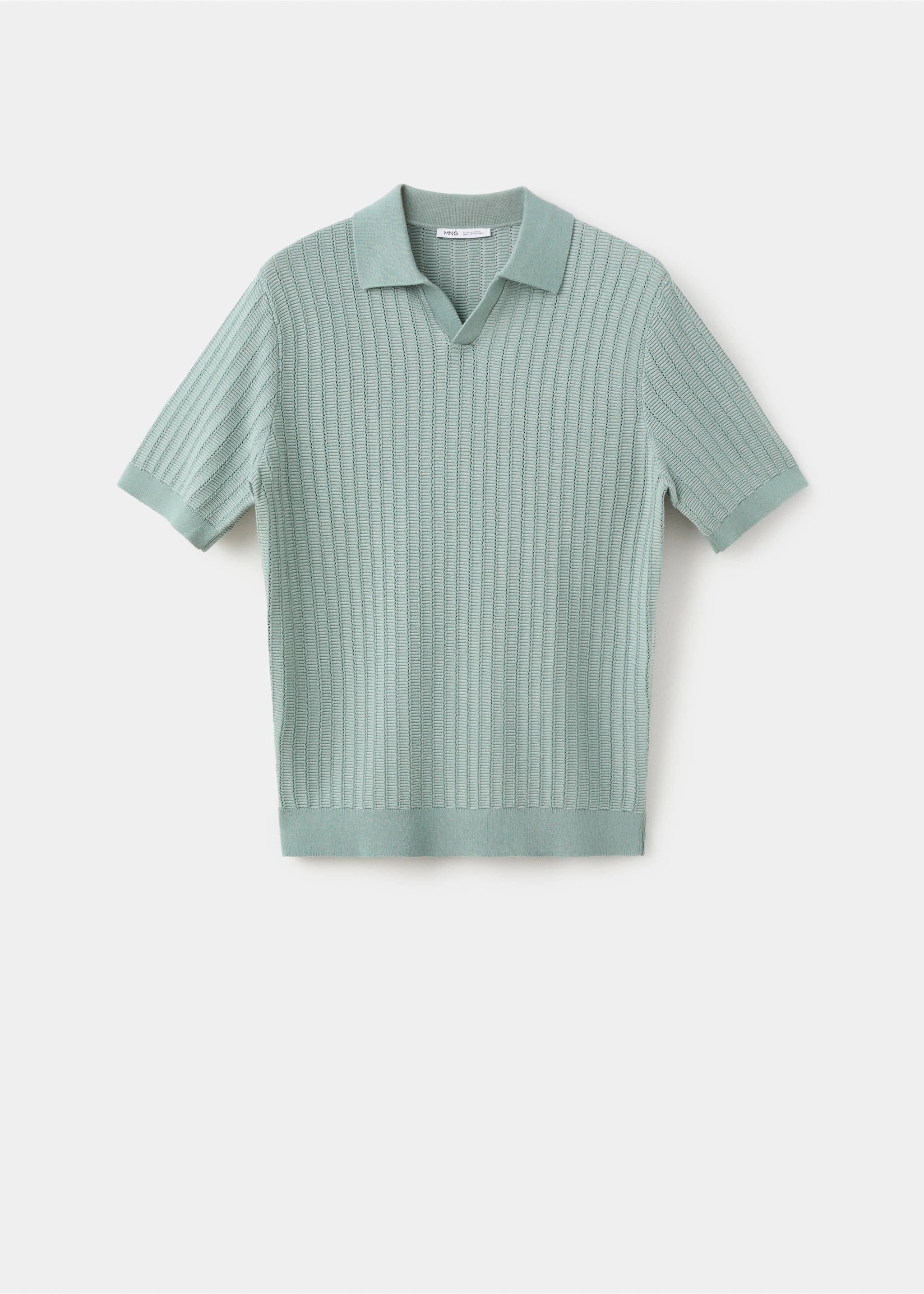 Polo en maille structurée 100 % coton - Article sans modèle, Émeraude. Ref: 37021438-00.