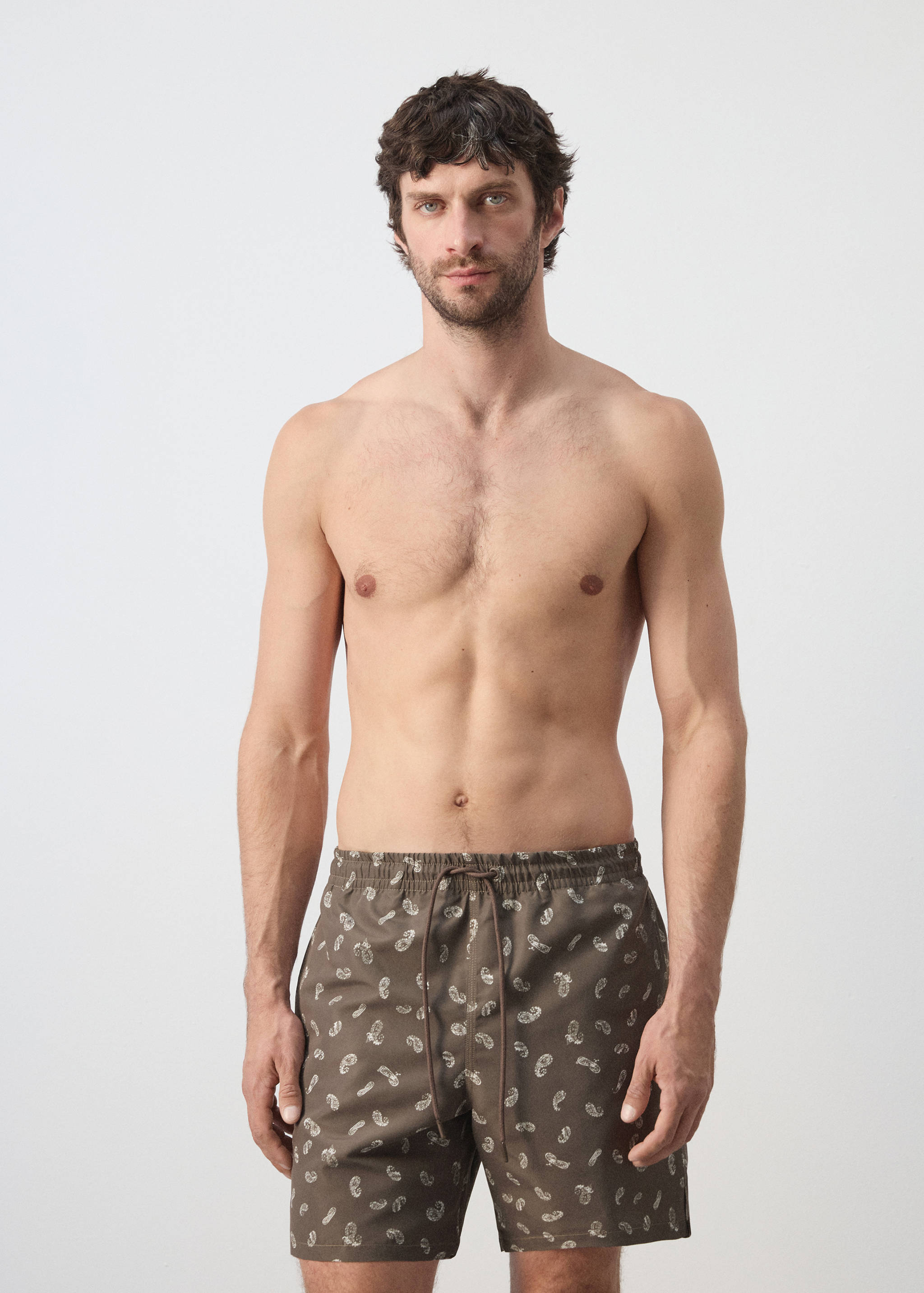 Maillot de bain imprimé avec cordon - Plan moyen