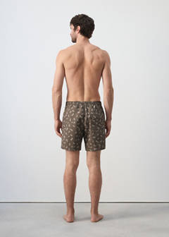 Printed drawstring swimming costume — Brown 3