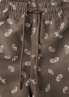 Printed drawstring swimming costume — Brown 8