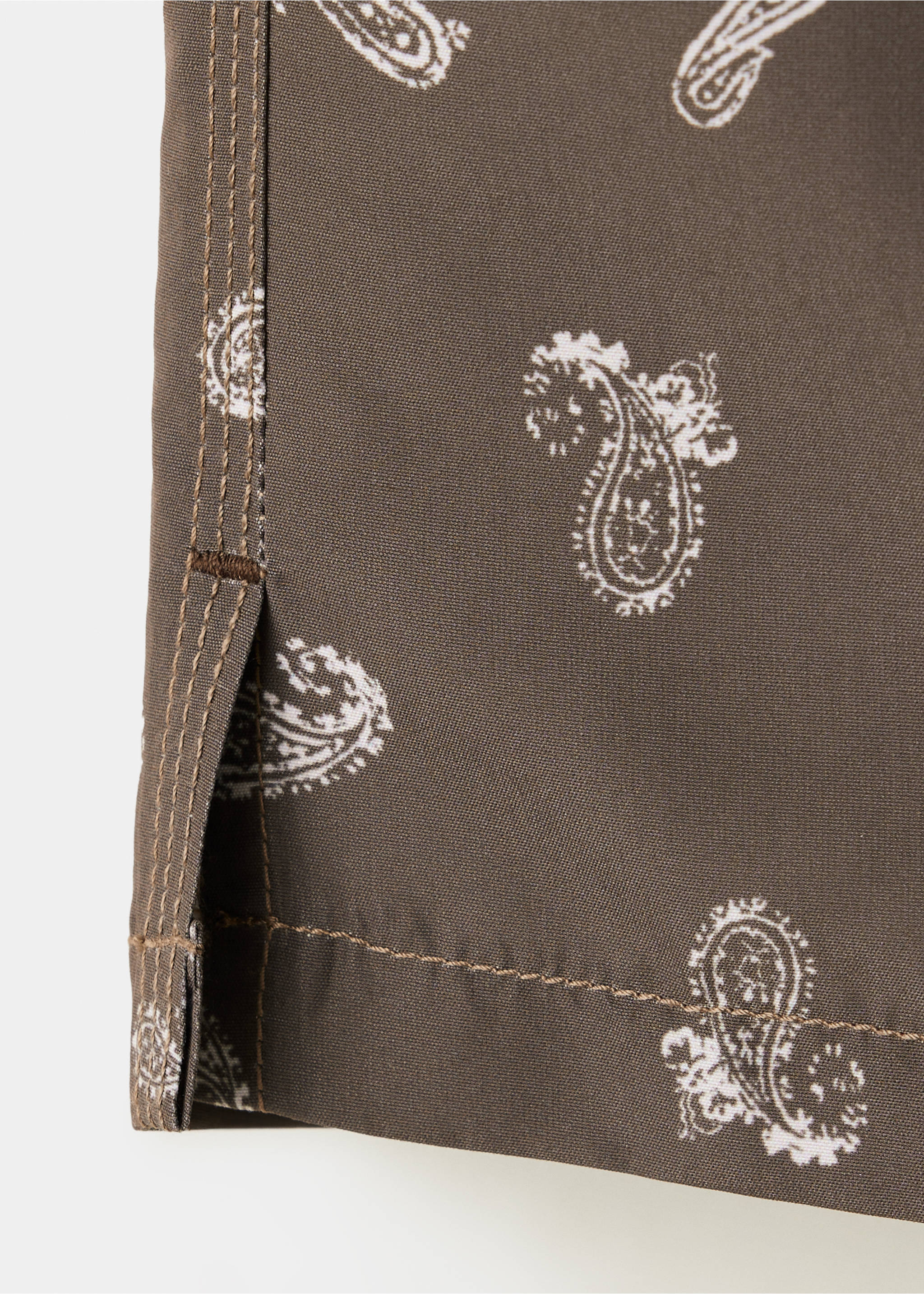 Printed drawstring swimming costume - Details of the article 0, Brown. Ref: 37021439-00.