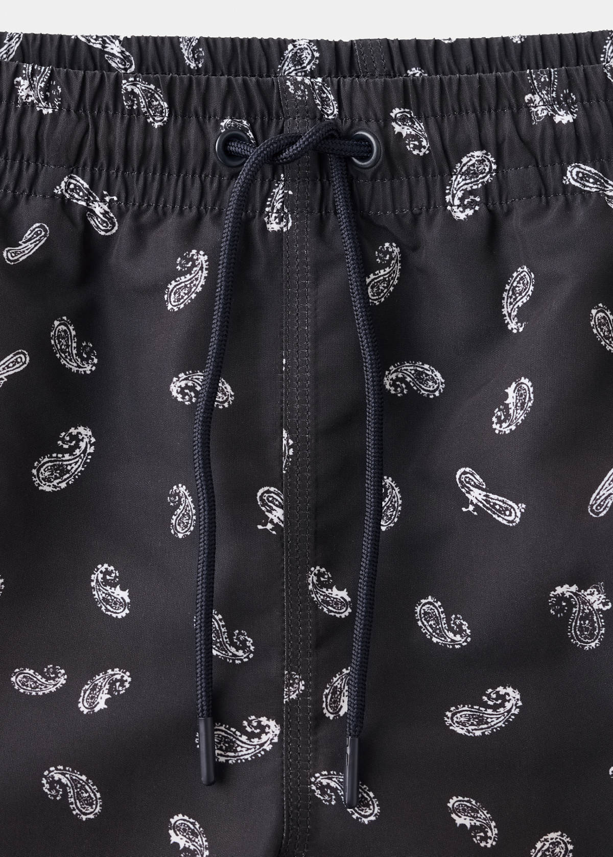 Printed drawstring swimming costume — Navy