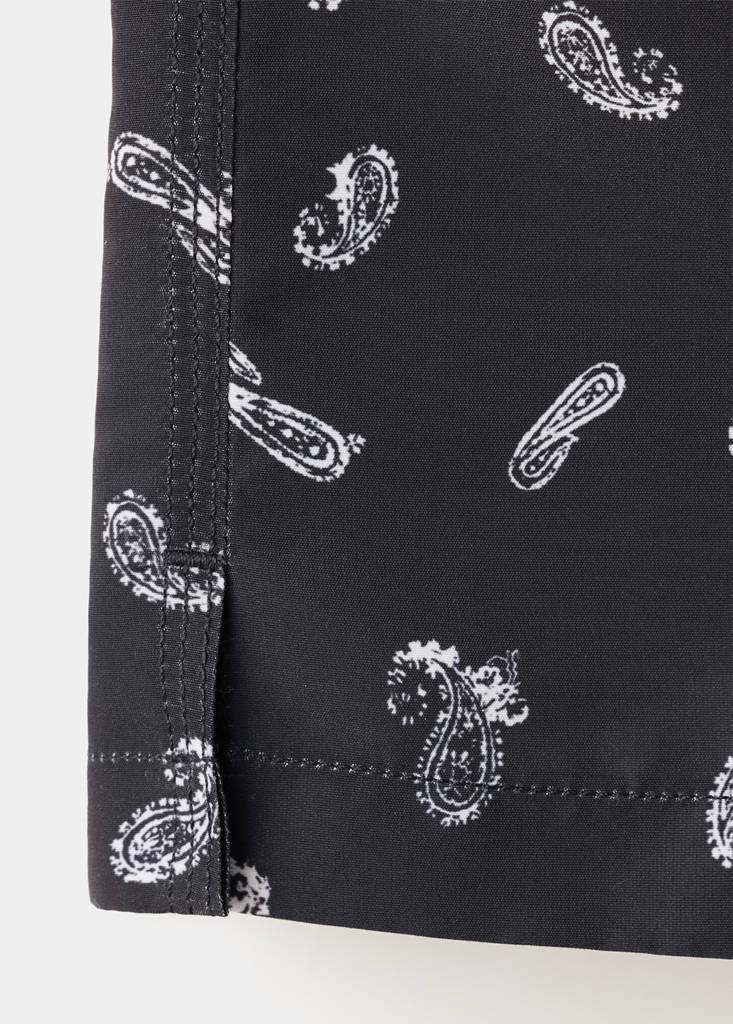 Printed drawstring swimming costume — Navy