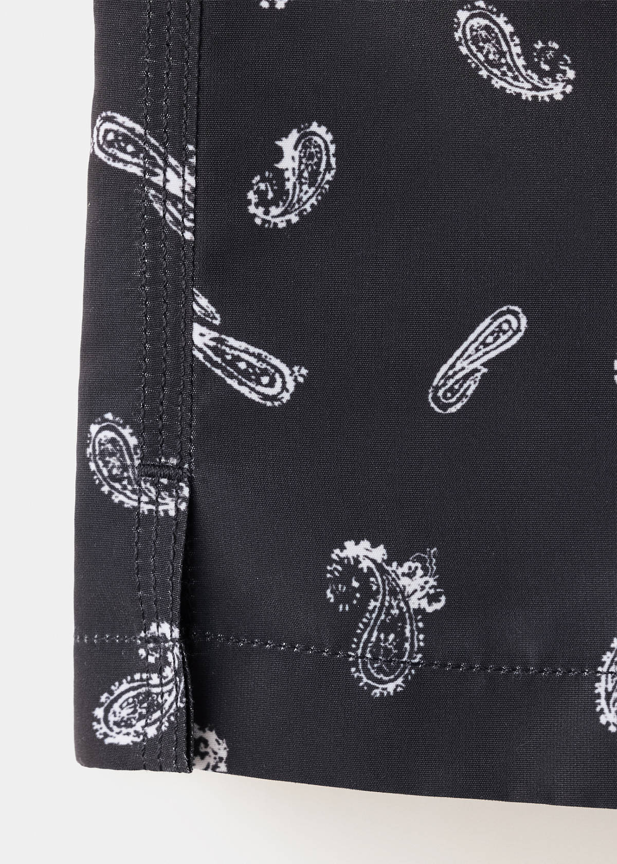 Printed drawstring swimming costume — Navy
