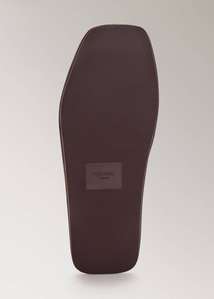 Slip-on mule trainer with leather-look finish — Brown
