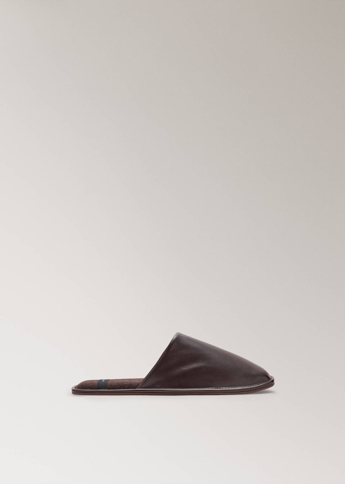 Slip-on mule trainer with leather-look finish — Brown