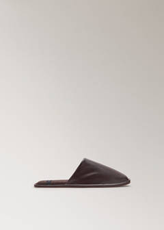 Slip-on mule trainer with leather-look finish — Brown 5